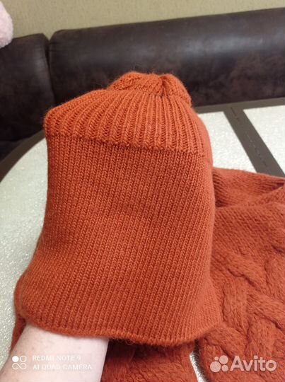 Шапка и шарф комплект зимний