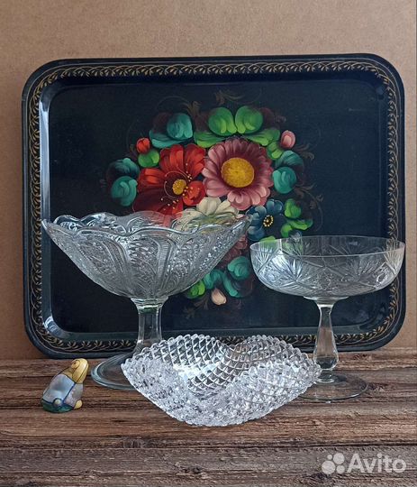 Ваза стекло хрусталь советский период