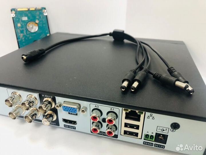 Полный комплект видеонаблюдения под ключ 4 камеры