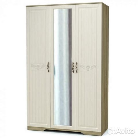 Шкаф 3-хдверный с зеркалом Оливия 1350*575*2200