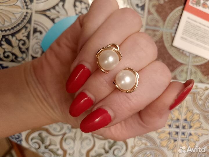 Серьги с натуральным жемчугом серебро