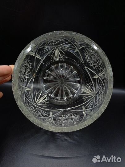 Конфетница Форма Груша Хрусталь Резьба СССР Винтаж