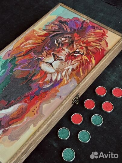 Нарды ручной работы с рисунком 