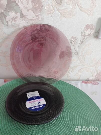 Бордовые тарелки люминарк