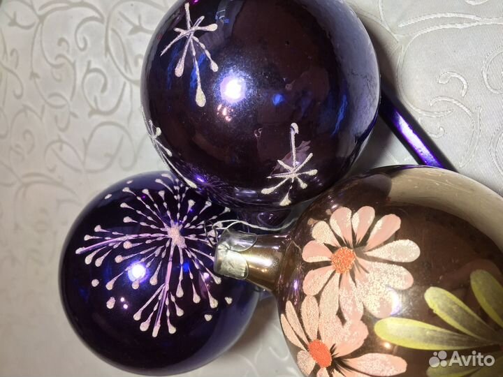 Елочные игрушки СССР шар, снеговик