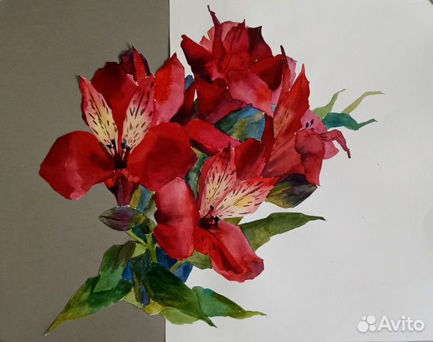 Картин�а акварель цветы