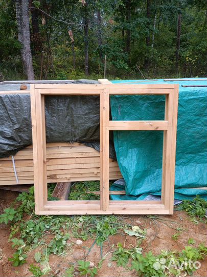 Блок окна деревянный. Толщина 150мм