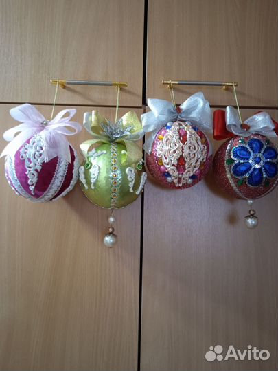 Ватные елочные игрушки(ручная работа)