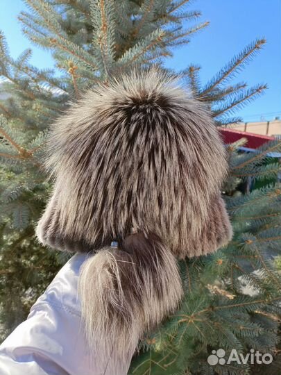 Шапка норка чернобурка