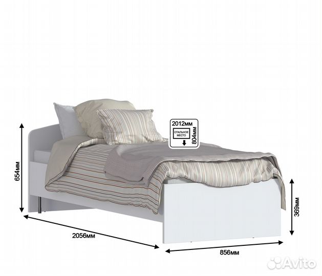 Кровать односпальная 80 на 200