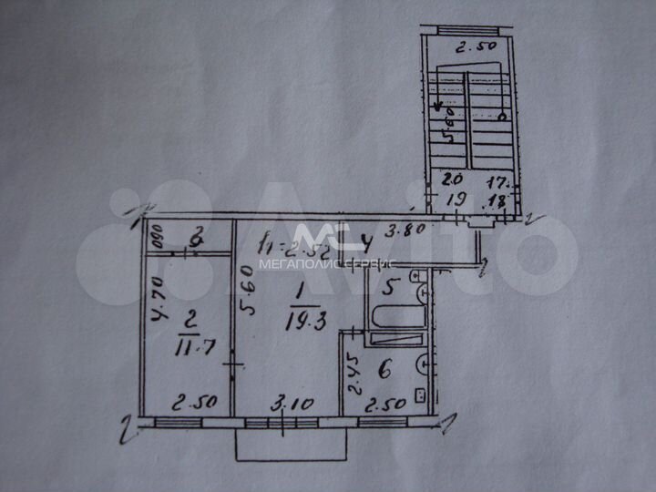 2-к. квартира, 47 м², 5/5 эт.
