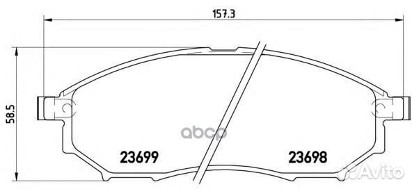 Колодки тормозные, передние P56058 Brembo
