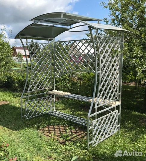 Оцинкованная беседка с поликарбонатом
