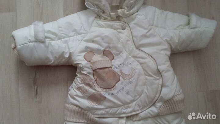 Белый зимний конверт- куртка на выписку