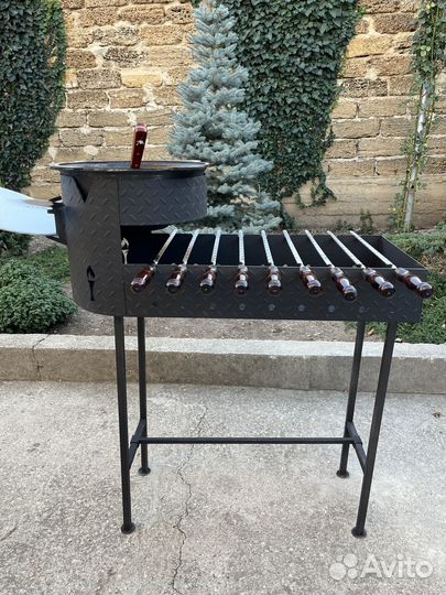 Мангал с печью под казан подказанником 2в1