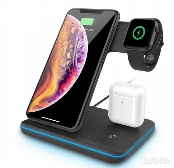 Док-станция 3 in 1 Wireless Charger WX018 для Phon