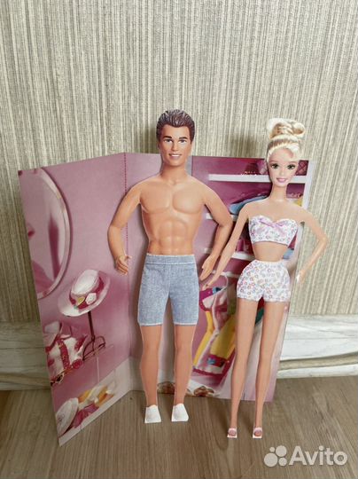 Барби и кен бумажная кукла 90