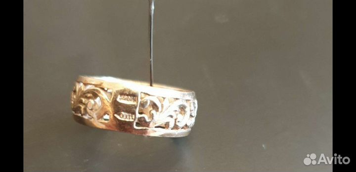 Кольцо р.17,серебро 925 пробы, с позолотой