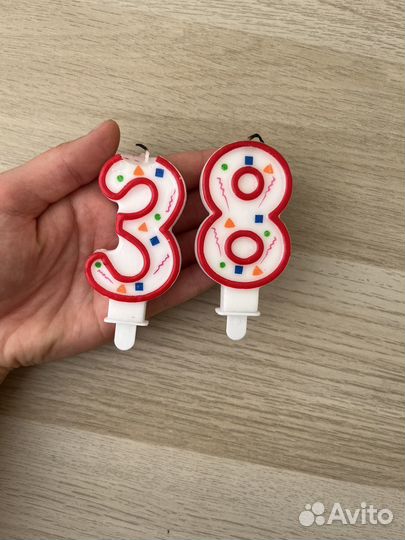Праздничные свечи цифры 60, 3, 8. Б/у