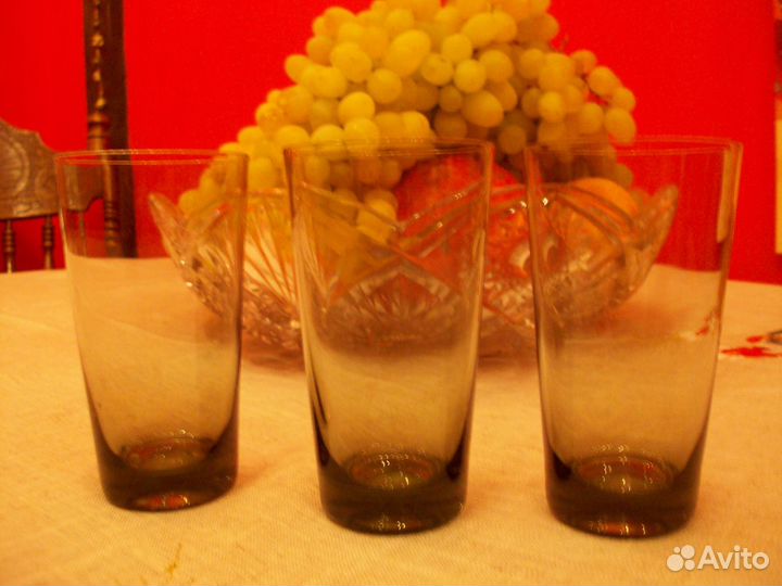 Стеклянные хрустальные стаканы стопки СССР от
