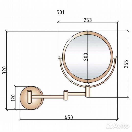Косметическое зеркало Boheme Brillante 505 с подс