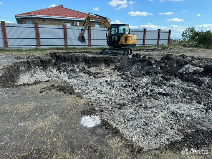 Услуги миниэкскаватора с гидромолотом