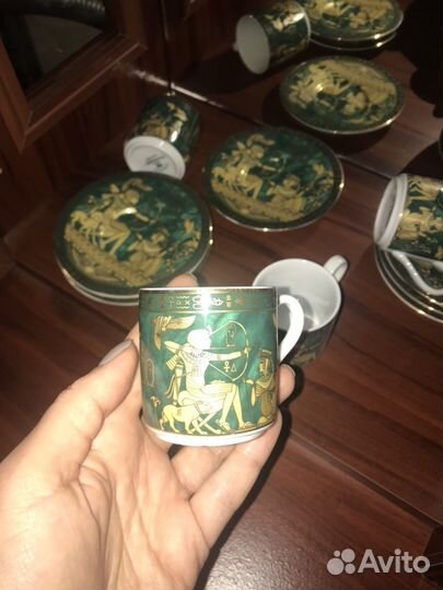 Комплект чашек с блюдцем, кофейных. 6 шт. Фарфор