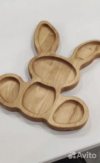 Менажница деревянная зайчик