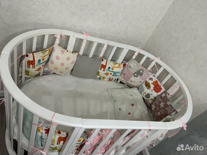 Детская кроватка круглая трансформер