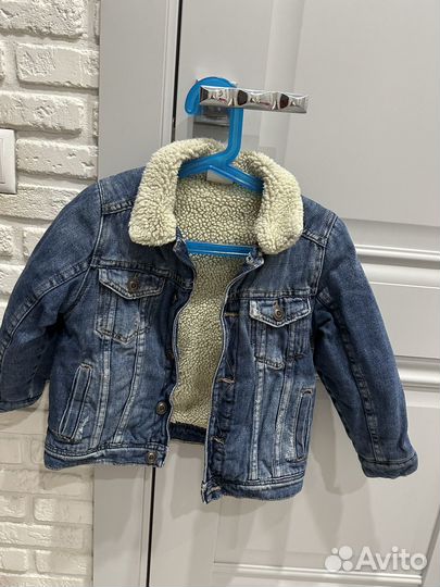 Джинсовая утепленная куртка zara 110