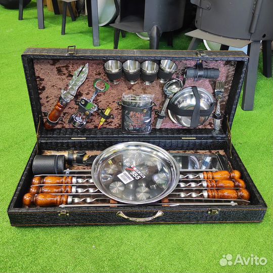 Набор шампуров в кейсе Элит