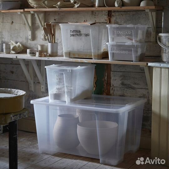 Контейнеры с крышкой икеа самла (новые), 130л