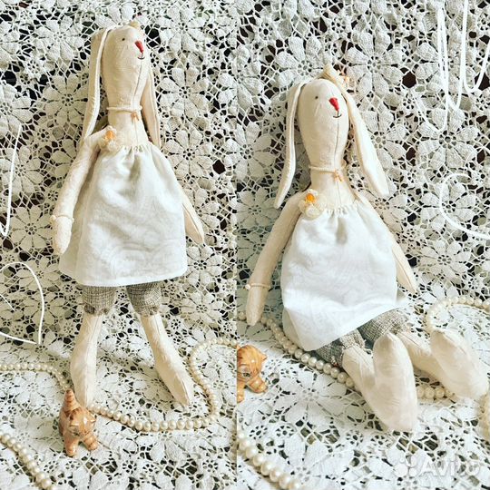 Зая «Жемчужинка» в стиле тильда