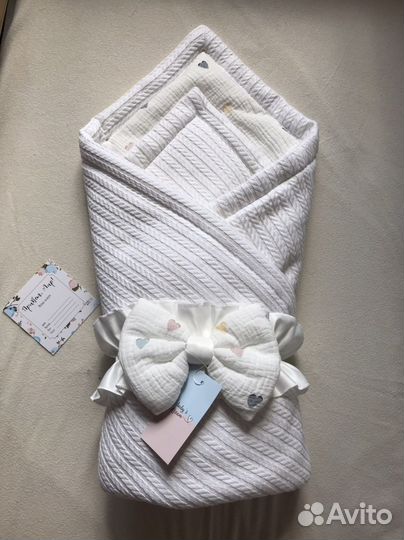 Конверт -одеяло плед на выписку для новорождееных