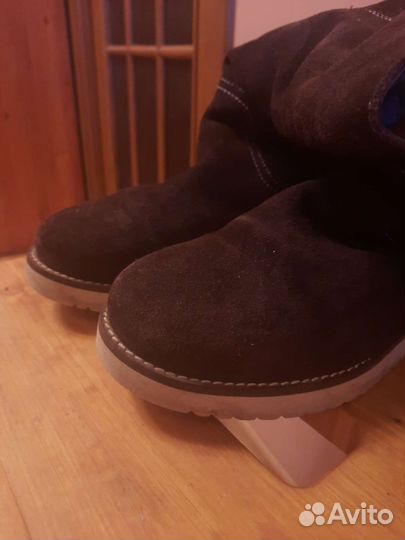 Сапоги натуральная замша, фиолетовые, зимние