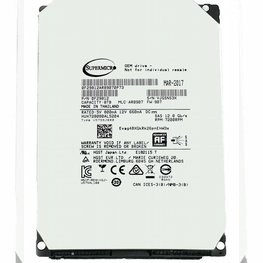 [SM0F29812] Жесткий Диск Hitachi Hdd-A8tb-Sm0f29812 8tb Sas