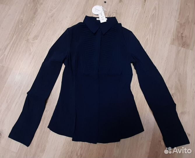 Новая темно-синяя рубашка на 44