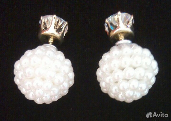 Пусеты жемчужные. Много украшений