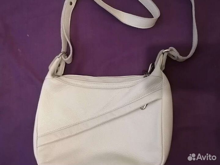 Сумка белая кожаная
