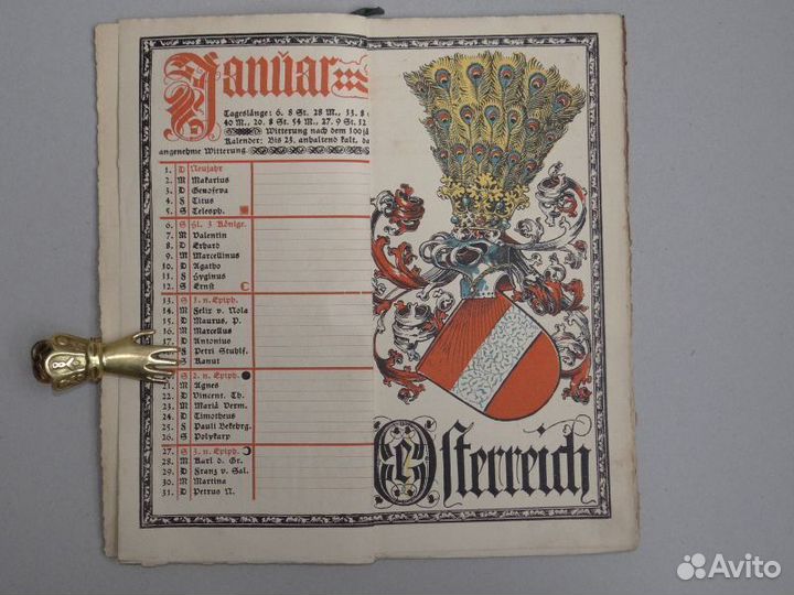Антикварный Мюнхенский календарь 1901 Otto Hupp