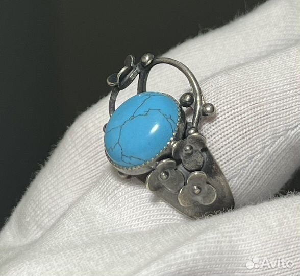 Винтажное кольцо с бирюзой