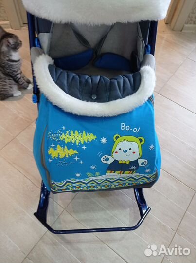 Коляска санки с колёсами