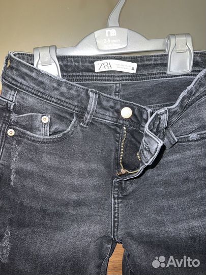 Джинсы Zara черные, slim, 34