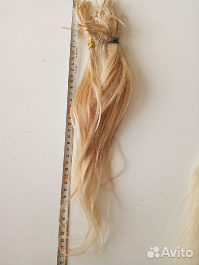 Волосы для наращивания бу натуральные волна блонд