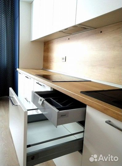 Прямая кухня с мдф фасадами