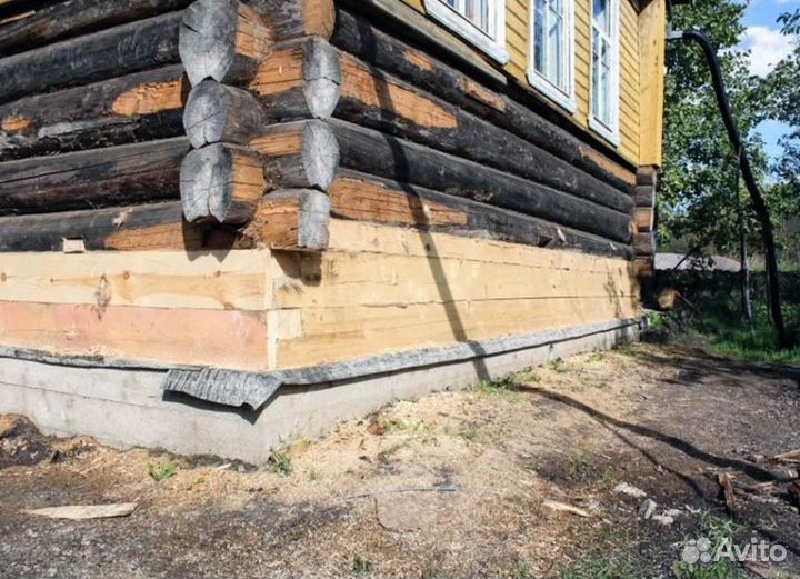 Замена венцов, лаг, подъем дома Ремонт пола