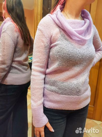 Свитер мохер тонкий 44-46 р сиреневый