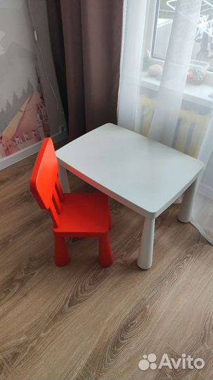 Стол и стульчик маммут икеа