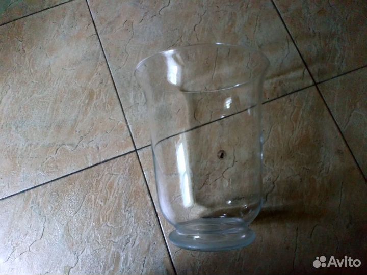 Ваза(из iкеа) фонарь, прозрачное стекло,28 см,799