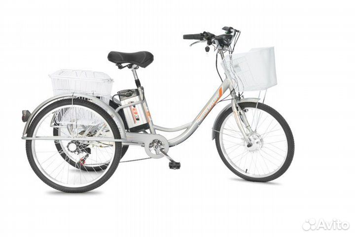 Электровелосипед трехколесный рвз Чемпион 6 ск 24